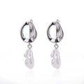 Circle Earrings for Women Vintage Punk Baroque Pearl Earrings Stainless Steel Ear Clip Women Jewelry Imitation Pearl Gift Mujer