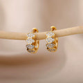 Circle Earrings for Women Vintage Punk Baroque Pearl Earrings Stainless Steel Ear Clip Women Jewelry Imitation Pearl Gift Mujer