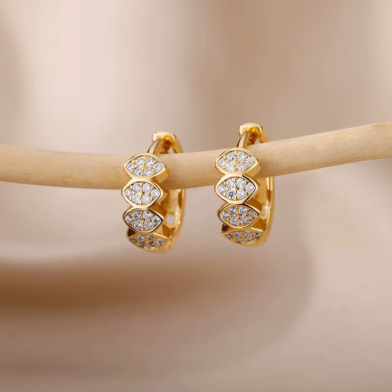 Circle Earrings for Women Vintage Punk Baroque Pearl Earrings Stainless Steel Ear Clip Women Jewelry Imitation Pearl Gift Mujer