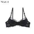 Comfortable Thin Cotton Women Underwear White Sexy Bra plus Size C D Cup Embroidery Brassiere Push up Bras Lace Lingerie Black