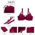 Comfortable Thin Cotton Women Underwear White Sexy Bra plus Size C D Cup Embroidery Brassiere Push up Bras Lace Lingerie Black
