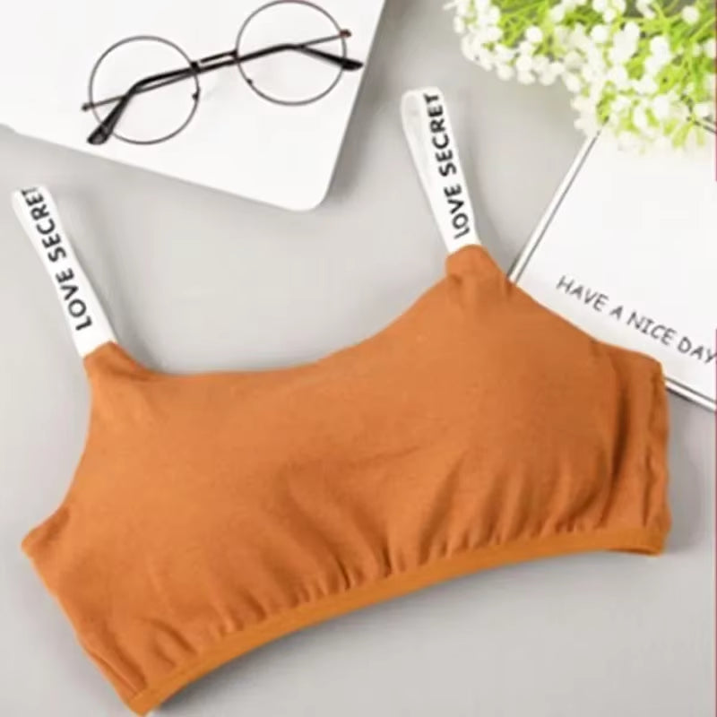 Sexy Seamless Detachable Padded Sling Cotton Bra Casual Letter Printing Bra without Steel Ring Fitness Breathable Ladies Bra