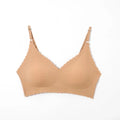 Hot Sale 6 Colors New Ice Silk Underwear Comfy Bra Wirefree Padded Wavy Edge Invisible Yoga Wear Ladies Bra Seamless Women Bra