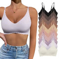 Hot Sale 6 Colors New Ice Silk Underwear Comfy Bra Wirefree Padded Wavy Edge Invisible Yoga Wear Ladies Bra Seamless Women Bra