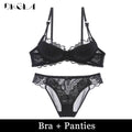 Comfortable Thin Cotton Women Underwear White Sexy Bra plus Size C D Cup Embroidery Brassiere Push up Bras Lace Lingerie Black