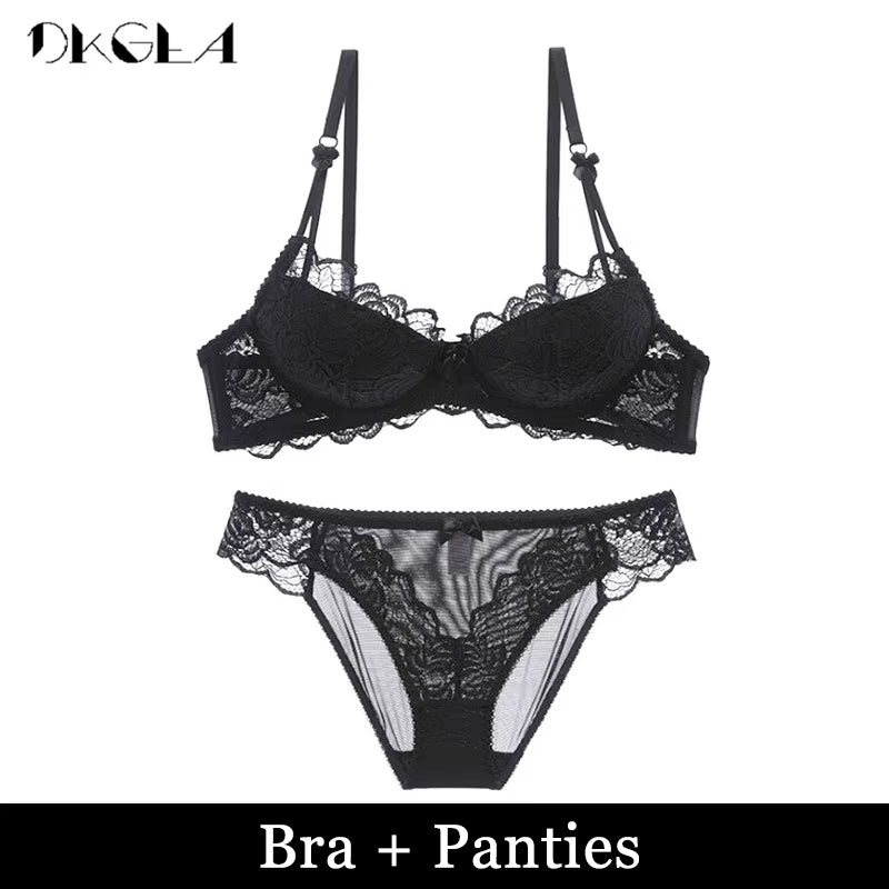 Comfortable Thin Cotton Women Underwear White Sexy Bra plus Size C D Cup Embroidery Brassiere Push up Bras Lace Lingerie Black