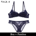 Comfortable Thin Cotton Women Underwear White Sexy Bra plus Size C D Cup Embroidery Brassiere Push up Bras Lace Lingerie Black