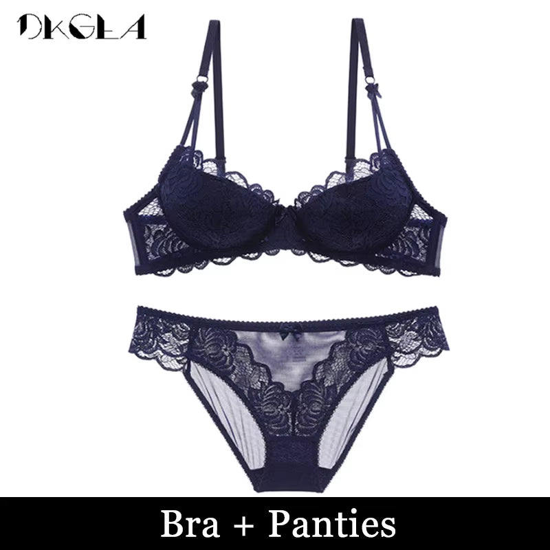 Comfortable Thin Cotton Women Underwear White Sexy Bra plus Size C D Cup Embroidery Brassiere Push up Bras Lace Lingerie Black