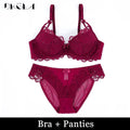 Comfortable Thin Cotton Women Underwear White Sexy Bra plus Size C D Cup Embroidery Brassiere Push up Bras Lace Lingerie Black