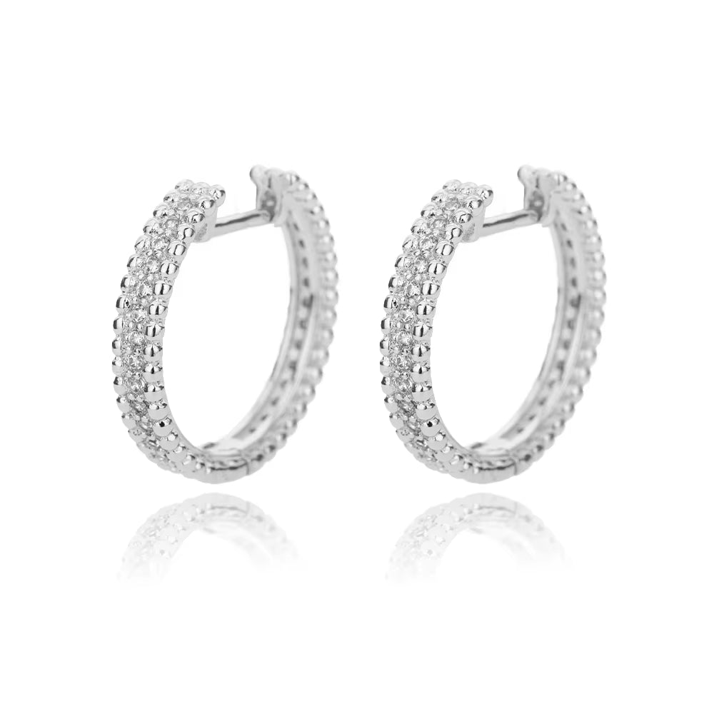 Circle Earrings for Women Vintage Punk Baroque Pearl Earrings Stainless Steel Ear Clip Women Jewelry Imitation Pearl Gift Mujer