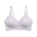 Hot Sale 6 Colors New Ice Silk Underwear Comfy Bra Wirefree Padded Wavy Edge Invisible Yoga Wear Ladies Bra Seamless Women Bra