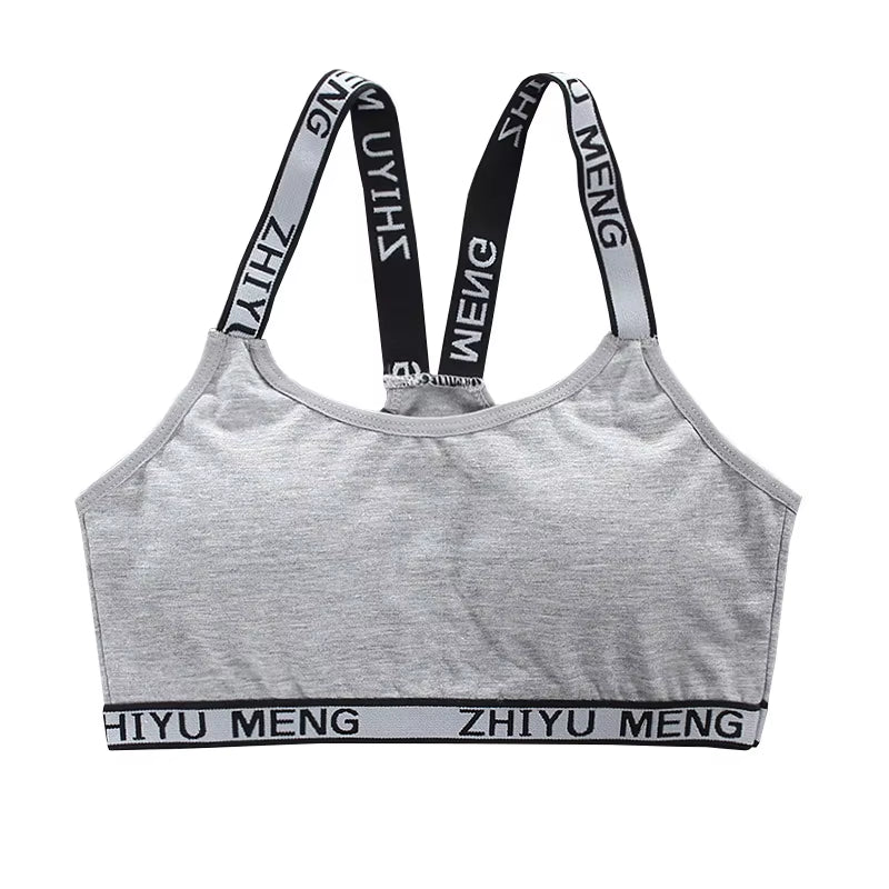 Cotton Girls Bra and Panty Sets Teenage Girls Cotton Padded Training Bra + Panties Kids Sports Bra Panties Underwear