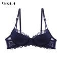 Comfortable Thin Cotton Women Underwear White Sexy Bra plus Size C D Cup Embroidery Brassiere Push up Bras Lace Lingerie Black
