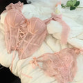 Sweet Sexy Ladies Bra Set Fishbone Corset Spicy Girl Lace Lingerie Strap Upholstery Gathered Type Thin Corset Women Bra Set