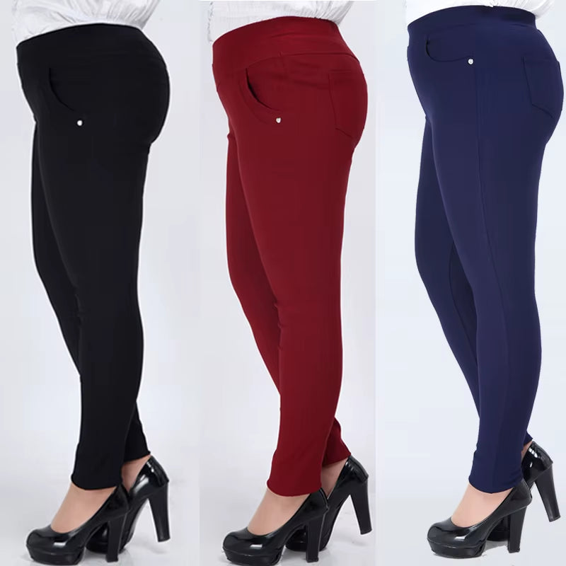 New Extra Large 6XL Women Pants Capris Pants High Waist Stretch Pencil Pants Skinny Trousers for Women Pantalon Sarouel Femme
