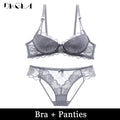 Comfortable Thin Cotton Women Underwear White Sexy Bra plus Size C D Cup Embroidery Brassiere Push up Bras Lace Lingerie Black