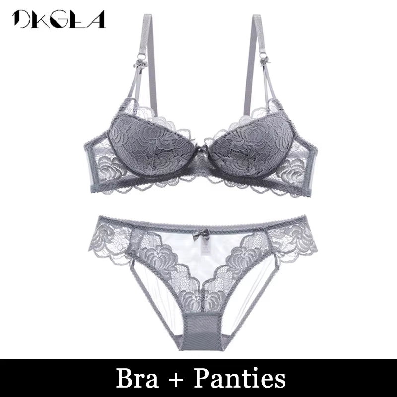 Comfortable Thin Cotton Women Underwear White Sexy Bra plus Size C D Cup Embroidery Brassiere Push up Bras Lace Lingerie Black