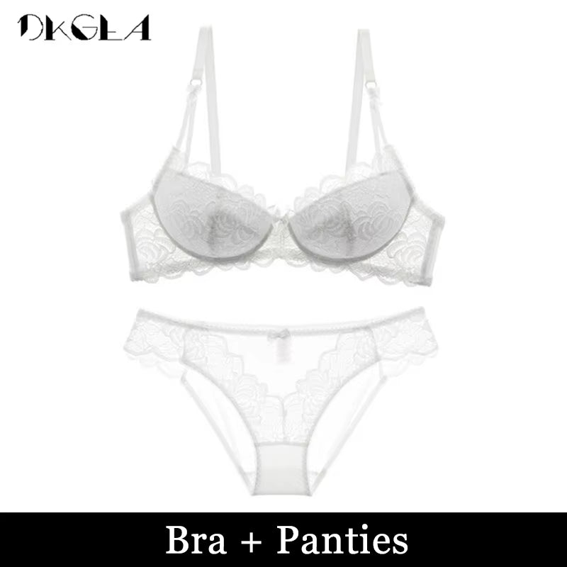 Comfortable Thin Cotton Women Underwear White Sexy Bra plus Size C D Cup Embroidery Brassiere Push up Bras Lace Lingerie Black
