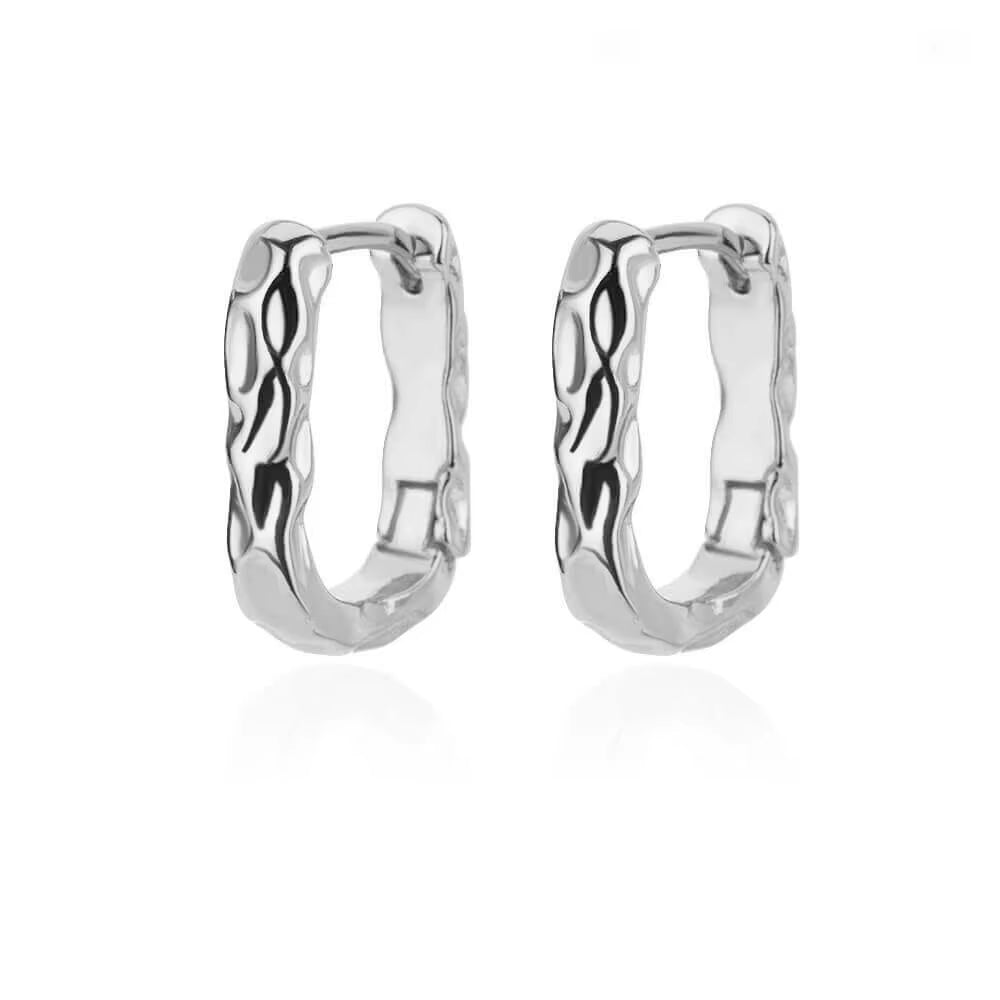 Circle Earrings for Women Vintage Punk Baroque Pearl Earrings Stainless Steel Ear Clip Women Jewelry Imitation Pearl Gift Mujer