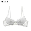 Comfortable Thin Cotton Women Underwear White Sexy Bra plus Size C D Cup Embroidery Brassiere Push up Bras Lace Lingerie Black