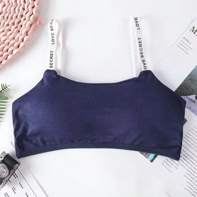 Sexy Seamless Detachable Padded Sling Cotton Bra Casual Letter Printing Bra without Steel Ring Fitness Breathable Ladies Bra
