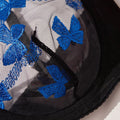 Ladies Sexy Black Lingerie Set Blue Embroidered Brassiere Thong Panties Women Translucent Bowknot Erotic Underwear Set Lenceria