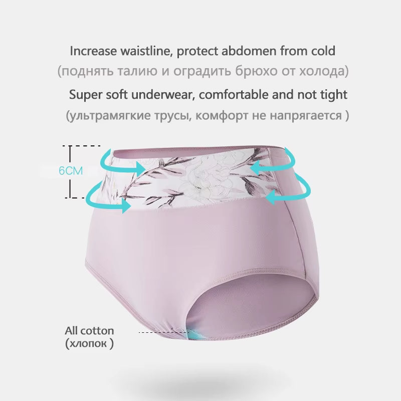 High Waist Women's Cotton Underwear in plus sizes, combining comfort
